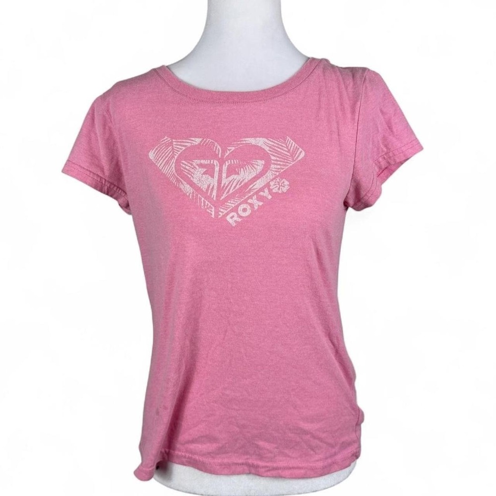 Cute Pink Roxy Tee Women's/ Jumiors Baby Tee size XL